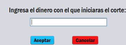 Apartado para ingresar el dinero inicial