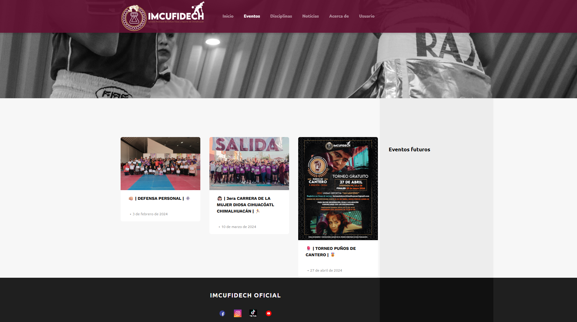 Sección de eventos