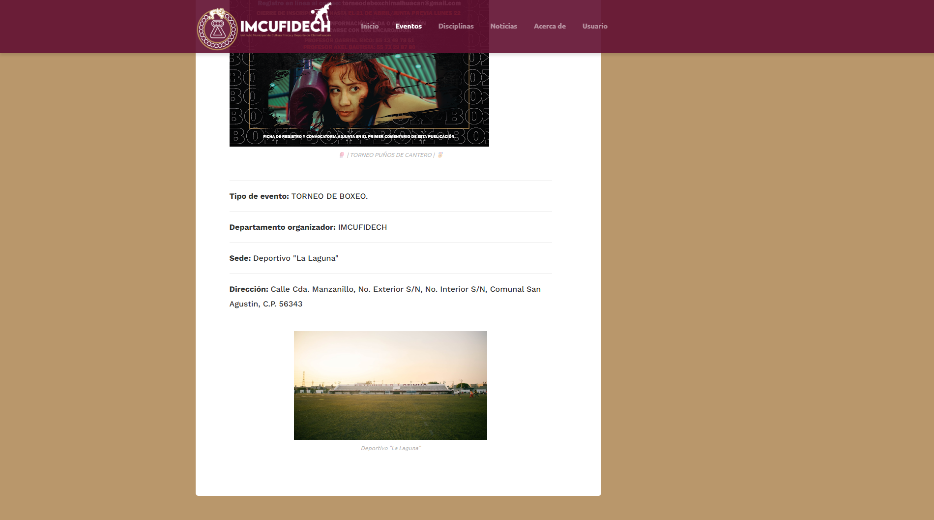 Detalles del evento