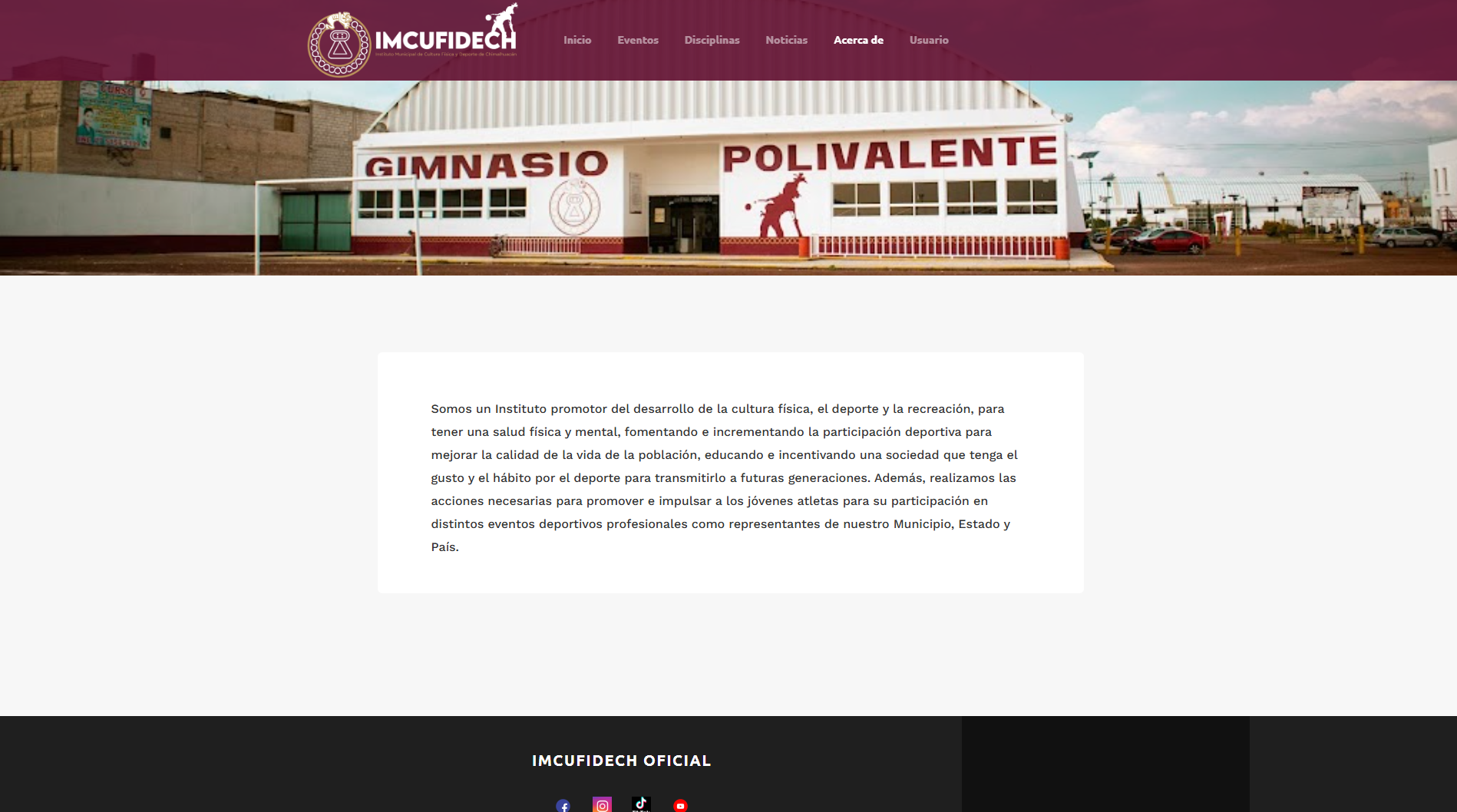 Sección de misión, visión, objetivos