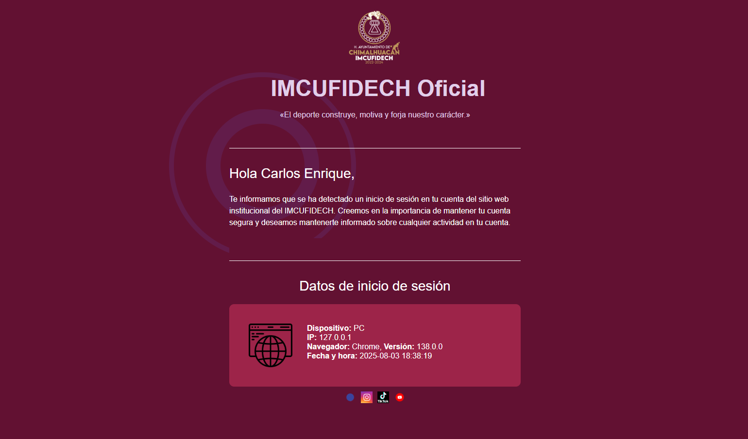 Correo de notificación