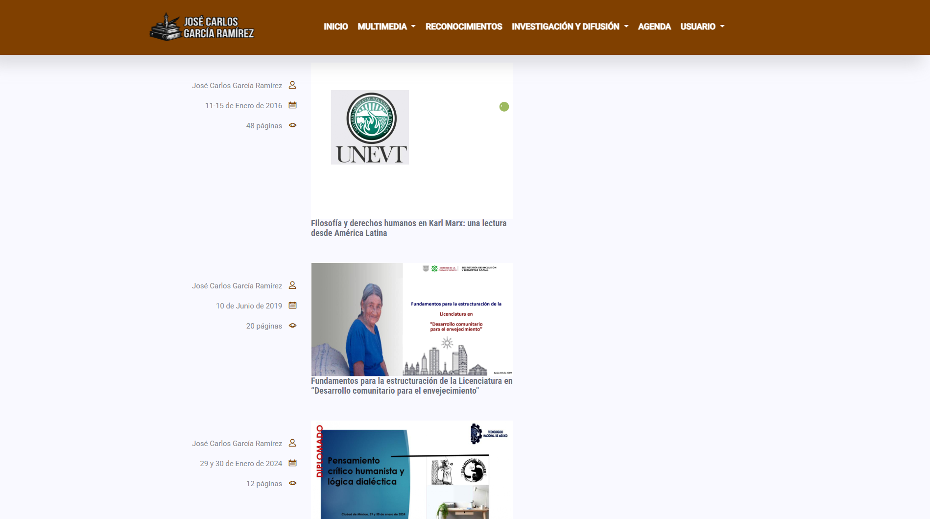 Apartado de cursos