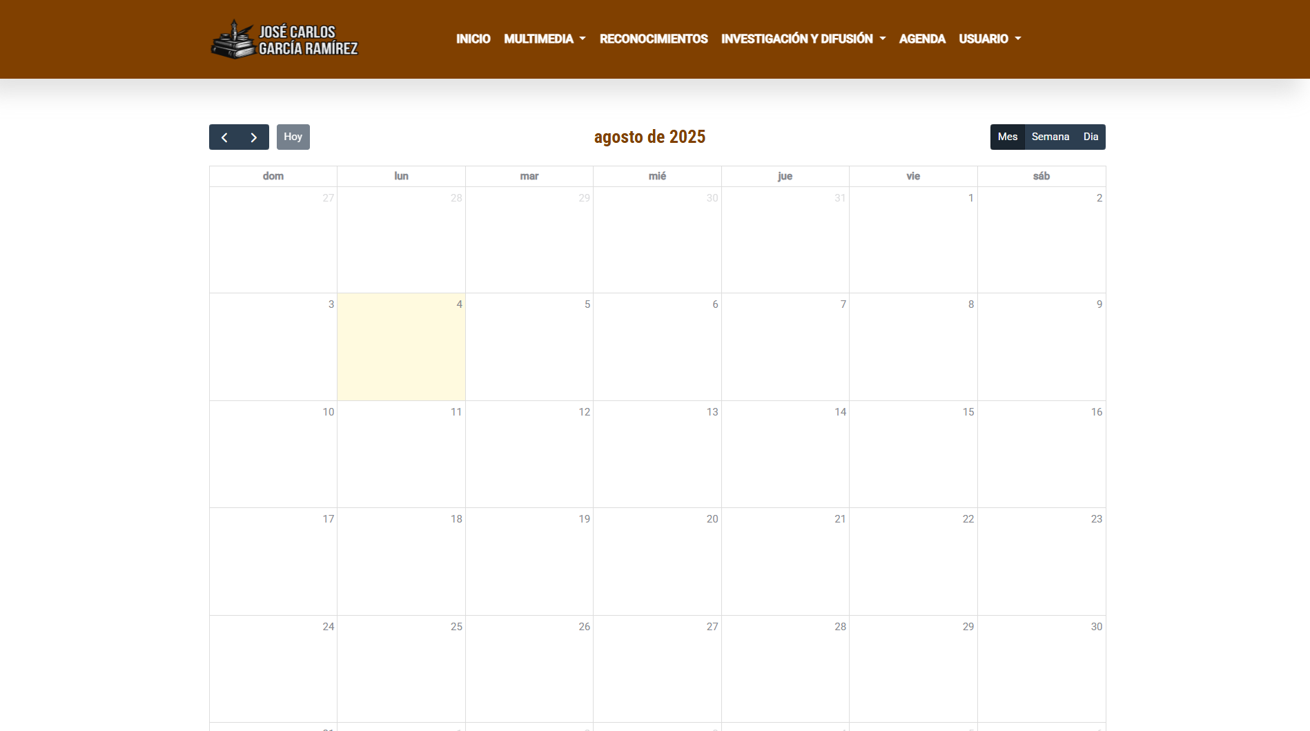 Apartado de agenda